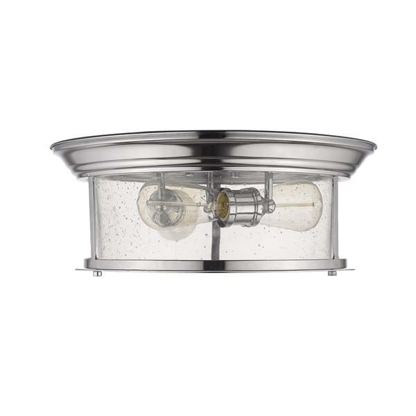 Z-Lite Sonna 3-Light Flush Mount in Chrome Polished - 15.5-in x 15.5-in