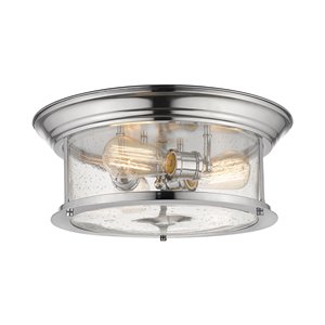 Z-Lite Sonna 3-Light Flush Mount in Chrome Polished - 15.5-in x 15.5-in