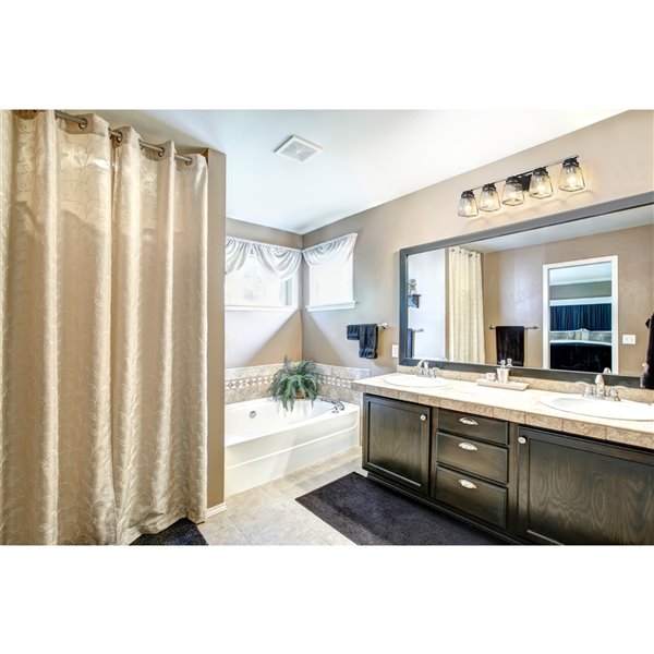 Z-Lite Jackson 5 Light Vanity and Clear Glass - Matte Black and Chrome