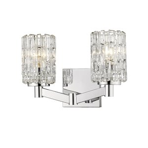 Z-Lite Aubrey 2 Light Vanity and Clear Glass in Chrome Finish