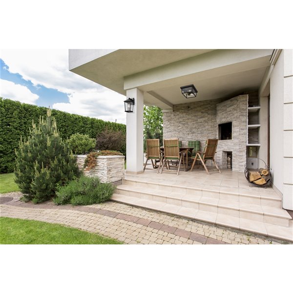 Z-Lite Beacon 3-Light Outdoor Flush Mount Ceiling Light in Black