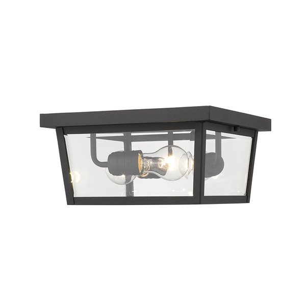 Z-Lite Beacon 3-Light Outdoor Flush Mount Ceiling Light in Black