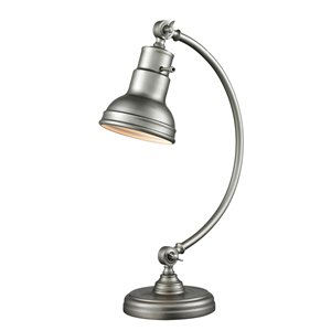 Lampe de table à 1 lumière Z-Lite Stuart au fini argent bruni, 20 po