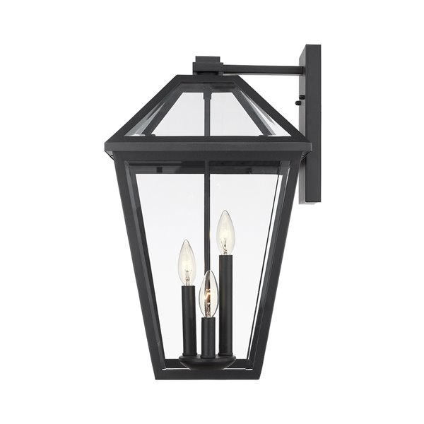 Z-Lite Talbot 3-Light Outdoor Wall Sconce in Black Satin Finish