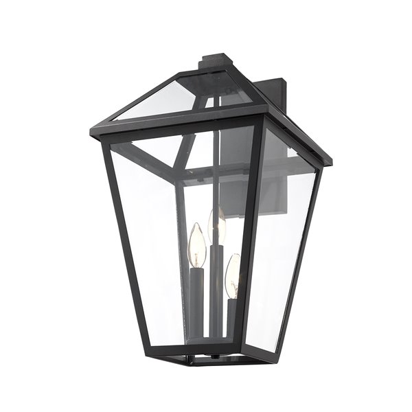 Z-Lite Talbot 3-Light Outdoor Wall Sconce in Black Satin Finish