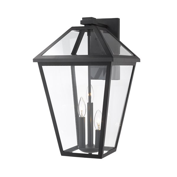 Z-Lite Talbot 3-Light Outdoor Wall Sconce in Black Satin Finish