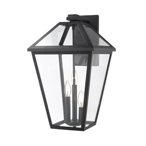 Z-Lite Talbot 3-Light Outdoor Wall Sconce in Black Satin Finish