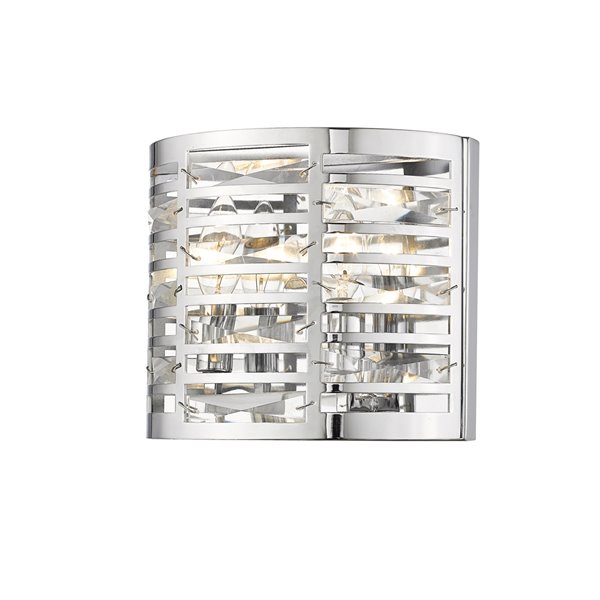 Z-Lite Cronise 2-Light Wall Sconce in Chrome - 4-in x 7.75-in x 9.75-in