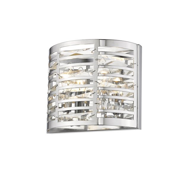 Z-Lite Cronise 2-Light Wall Sconce in Chrome - 4-in x 7.75-in x 9.75-in