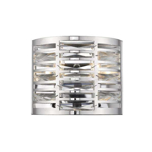 Z-Lite Cronise 2-Light Wall Sconce in Chrome - 4-in x 7.75-in x 9.75-in