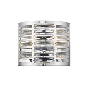 Z-Lite Cronise 2-Light Wall Sconce in Chrome - 4-in x 7.75-in x 9.75-in