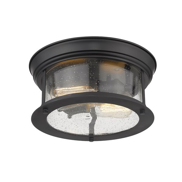 Z-Lite Sonna 2-Light Flush Mount in Black Matte Finish - 11-in x 11-in