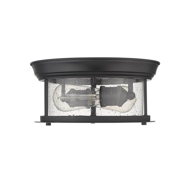 Z-Lite Sonna 2-Light Flush Mount in Black Matte Finish - 11-in x 11-in