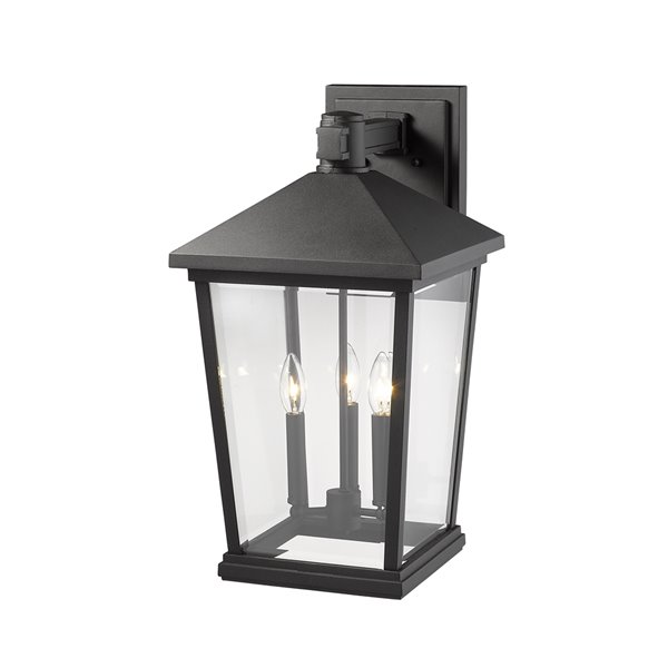 Z-Lite Beacon 3-Light Outdoor Wall Sconce in Black