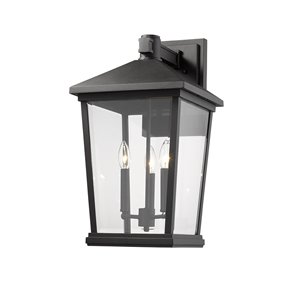 Z-Lite Beacon 3-Light Outdoor Wall Sconce in Black