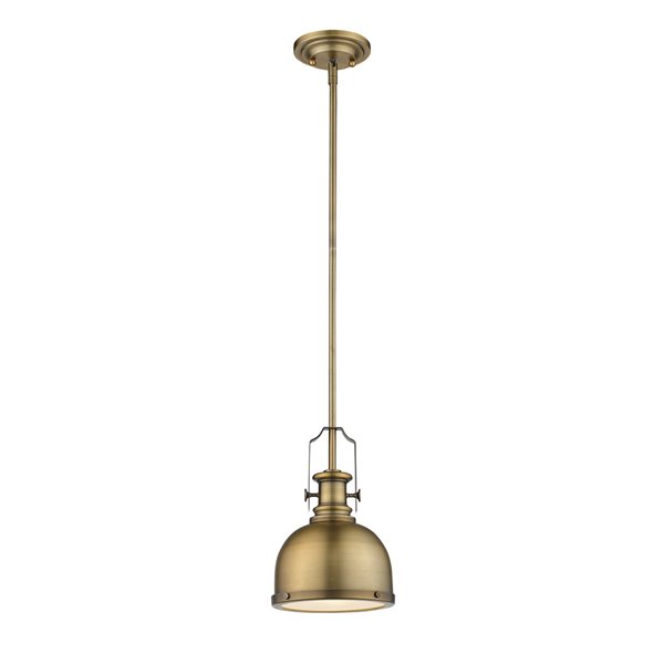 Z-Lite Melange 1-Light Mini Pendant in Heritage Brass