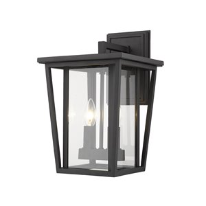 Z-Lite Seoul 2-Light Outdoor Wall Sconce in Black