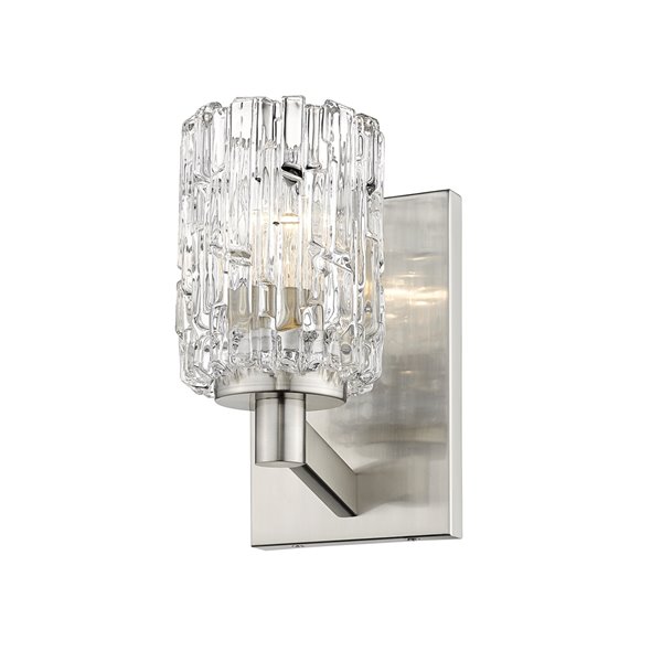 Z-Lite Aubrey 1 Light Wall Sconce - Brushed Nickel - 6.5-in x 9.25-in x 5-in