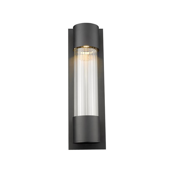 Luminaire mural extérieur Striate de Z-Lite 1 ampoule DEL, noir