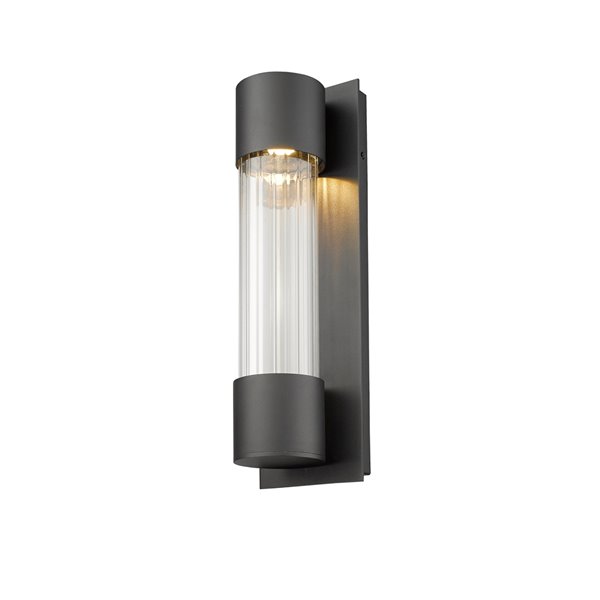 Luminaire mural extérieur Striate de Z-Lite 1 ampoule DEL, noir