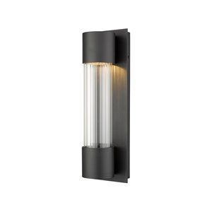 Z-Lite Striate LED 1-Light Outdoor Wall Sconce in Black