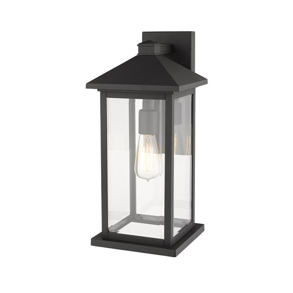 Z-Lite Portland 1-Light Outdoor Wall Sconce in Black