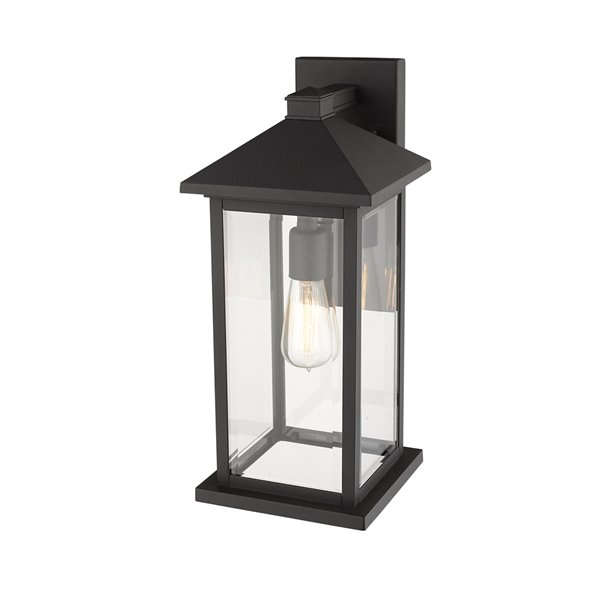 Z-Lite Portland 1-Light Outdoor Wall Sconce in Black