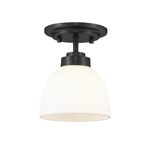 Plafonnier Ashton de Z-Lite à 1 Ampoule, noir mat, 6 po x 6 po