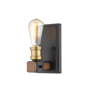 Z-Lite Kirkland 1 Light Wall Sconce in Rustic Mahogany - 4.5-in x 8.5-in x 4.75-in