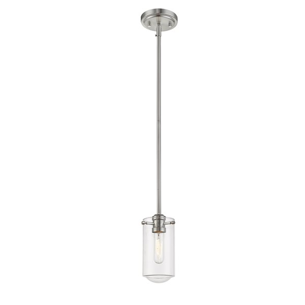 Z-Lite Delaney 1-Light Mini Pendant in Brushed Nickel