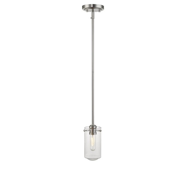 Z-Lite Delaney 1-Light Mini Pendant in Brushed Nickel