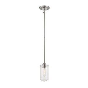 Z-Lite Delaney 1-Light Mini Pendant in Brushed Nickel