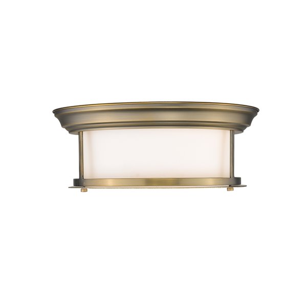 Z-Lite Sonna 2-Light Flush Mount in Antique Brass Finish - 13.5-in x 13.5-in