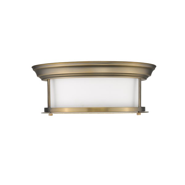 Z-Lite Sonna 2-Light Flush Mount in Antique Brass Finish - 13.5-in x 13.5-in