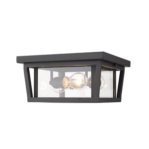 Plafonnier extérieur Séoul de Z-Lite à 3 ampoules, bronze et verre clair