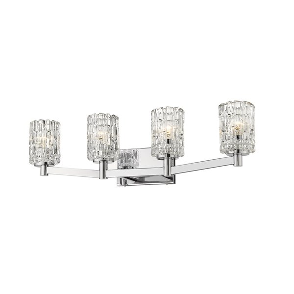 Z-Lite Aubrey 4 Light Vanity and Clear Glass in Chrome Finish