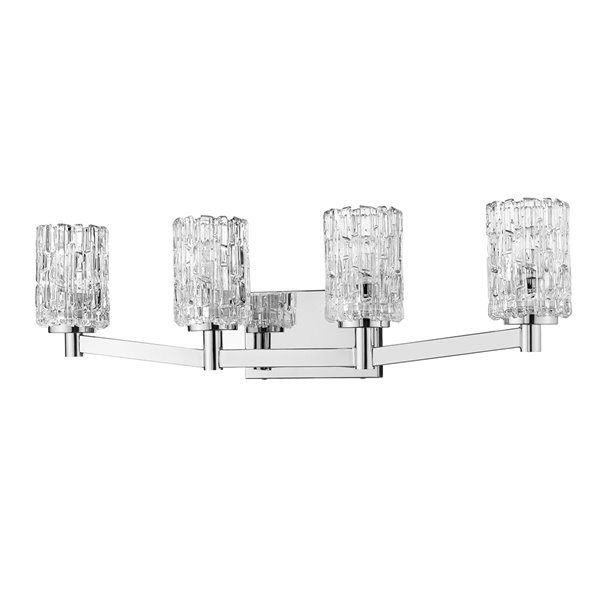 Z-Lite Aubrey 4 Light Vanity and Clear Glass in Chrome Finish