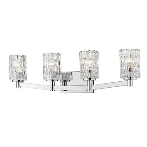 Z-Lite Aubrey 4 Light Vanity and Clear Glass in Chrome Finish