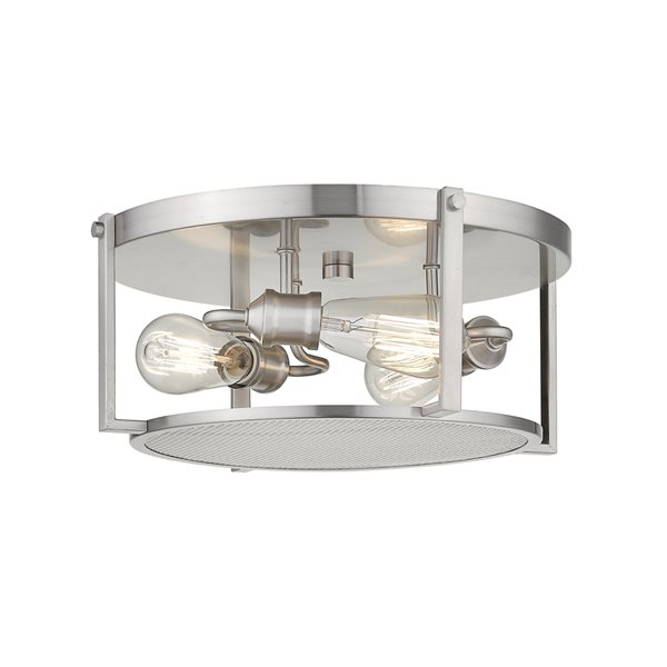 Z-Lite Halycon 3-Light Flush Mount in Brushed Nickel - 16.25-in x 16.25-in