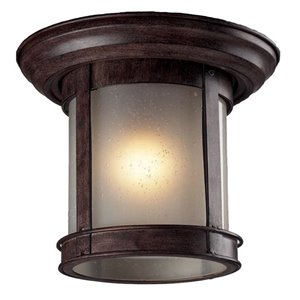 Plafonnier extérieur Z-Lite, bronze et verre blanc, 9,75 po x 9,75 po