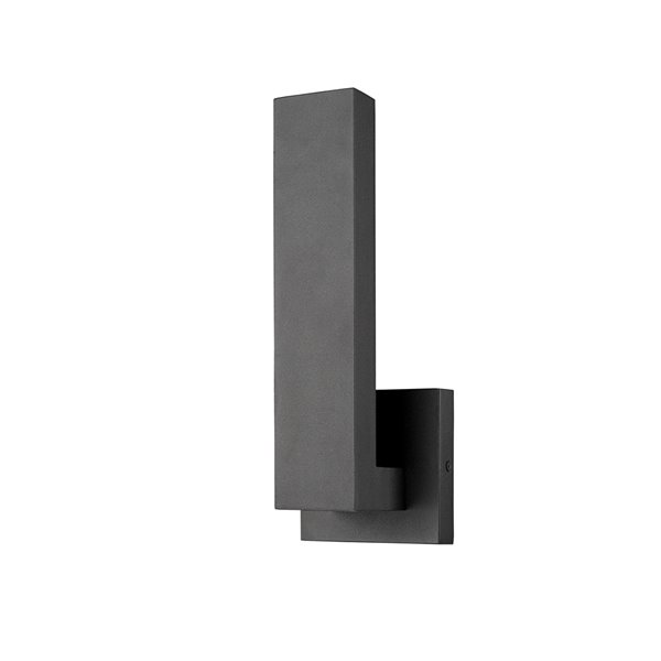 Z-Lite Edge LED 1-Light Outdoor Wall Sconce in Black Satin Finish