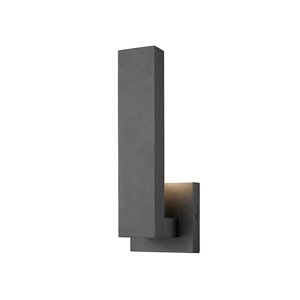 Z-Lite Edge LED 1-Light Outdoor Wall Sconce in Black Satin Finish