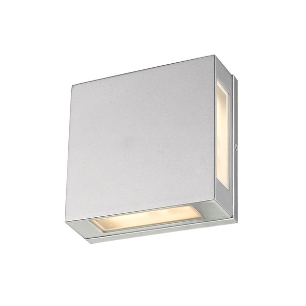 Z-Lite Quadrate LED 2-Light Outdoor Wall Sconce in Silver