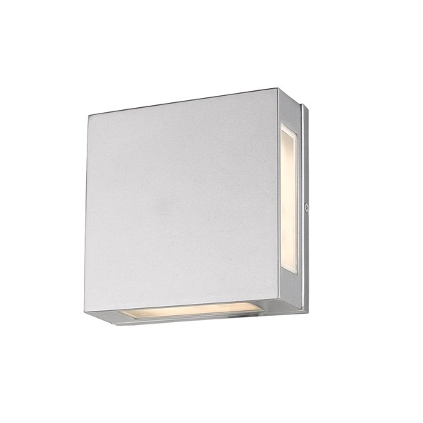 Z-Lite Quadrate LED 2-Light Outdoor Wall Sconce in Silver