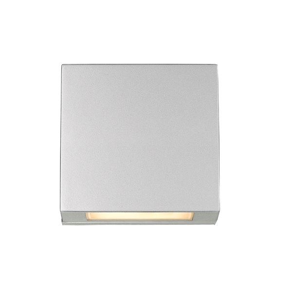 Z-Lite Quadrate LED 2-Light Outdoor Wall Sconce in Silver