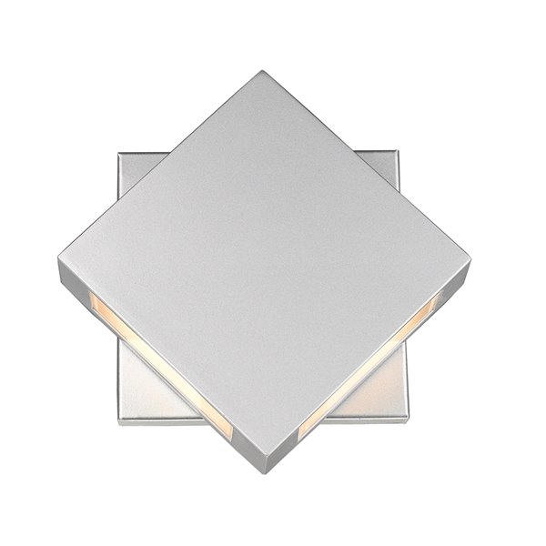 Z-Lite Quadrate LED 2-Light Outdoor Wall Sconce in Silver