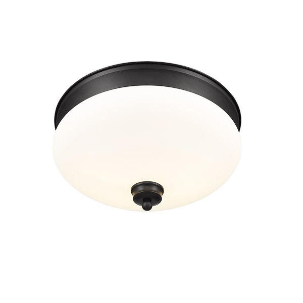 Z-Lite Amon 2-Light Flush Mount in Black Matte Finish - 13-in x 13-in