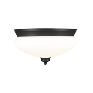 Z-Lite Amon 2-Light Flush Mount in Black Matte Finish - 13-in x 13-in