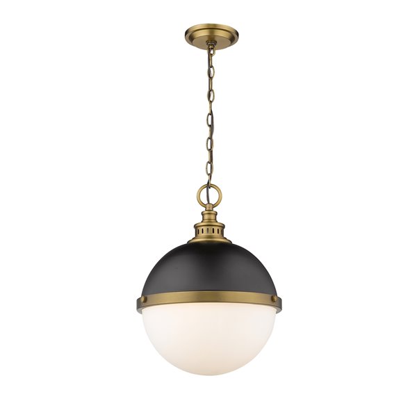 Luminaire suspendu Peyton de Z-Lite, 2 lumières, noir mat et bronze d'usine