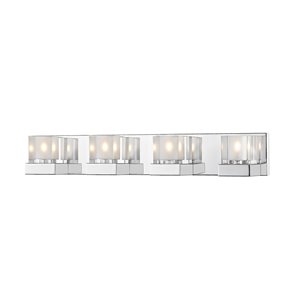 Luminaire de vanité pour salle de bain Fallon de Z-Lite à 4 ampoules, chrome et verre clair